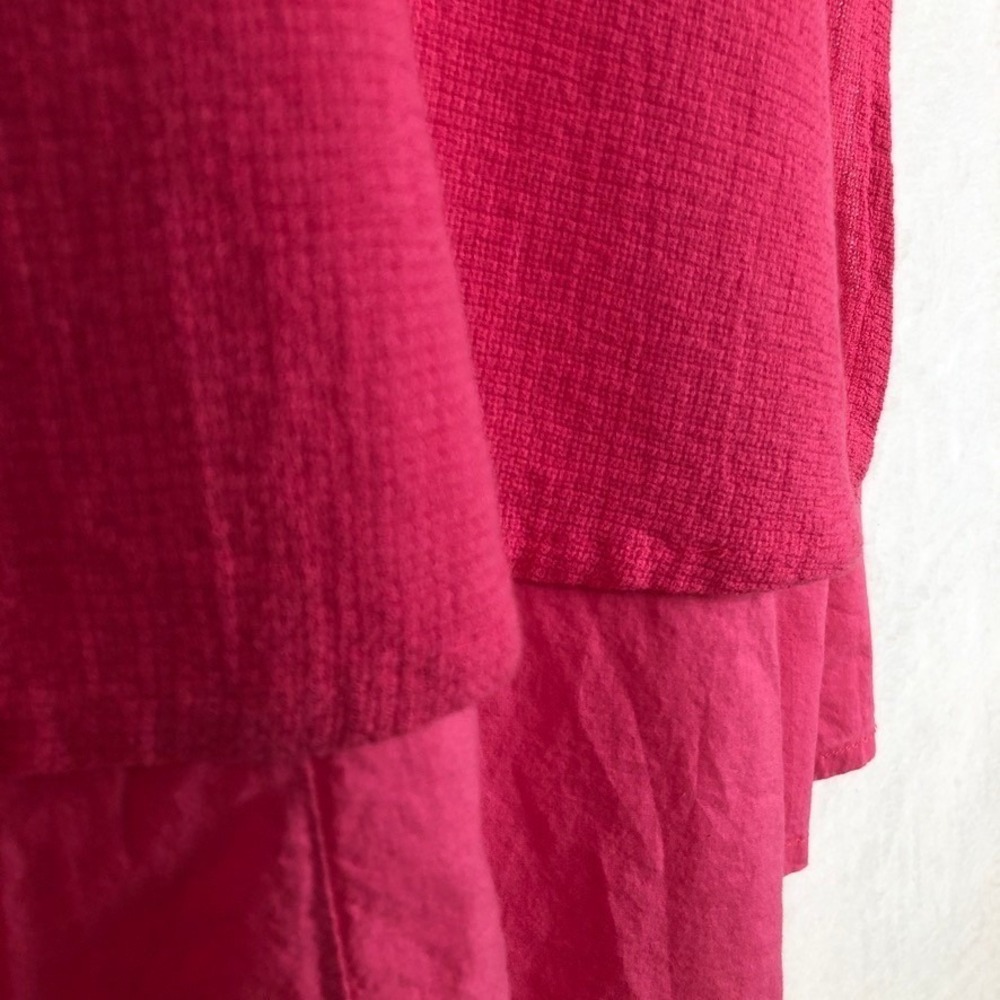 M Made in Italy Layered Sleeveless Shift Dress Sz L Pink V- Neck Lagenlook - Picture 7 of 7